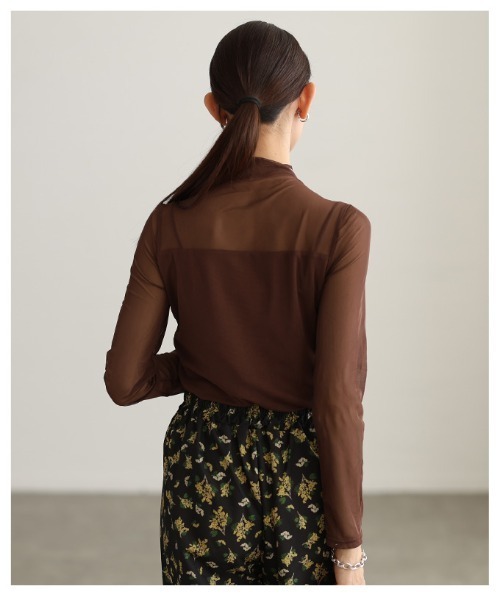 Sawa a la mode(サワアラモード)の「身頃裏起毛シアートップス(Tシャツ/カットソー・レディース・ホワイト/ブラウン/ブラック・FREE)」の10枚目の写真