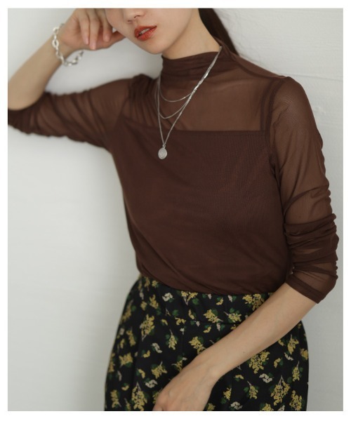 Sawa a la mode(サワアラモード)の「身頃裏起毛シアートップス(Tシャツ/カットソー・レディース・ホワイト/ブラウン/ブラック・FREE)」の11枚目の写真