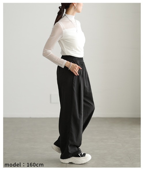 Sawa a la mode(サワアラモード)の「身頃裏起毛シアートップス(Tシャツ/カットソー・レディース・ホワイト/ブラウン/ブラック・FREE)」の21枚目の写真