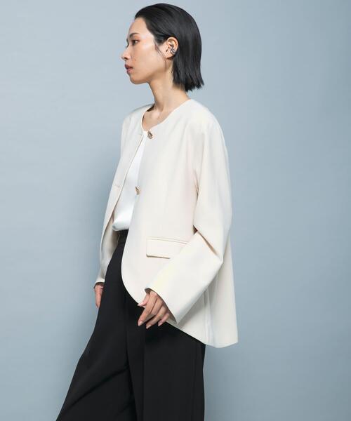 URBAN RESEARCH ROSSO WOMEN（アーバンリサーチ　ロッソ）の「『別注』CHIGNON×ROSSO　ラウンドヘムジャケット（スーツジャケット・レディース・オフホワイト/ブラック・FREE）」の3枚目の写真