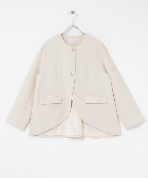 URBAN RESEARCH ROSSO WOMEN（アーバンリサーチ　ロッソ）の「『別注』CHIGNON×ROSSO　ラウンドヘムジャケット（スーツジャケット・レディース・オフホワイト/ブラック・FREE）」の6枚目の写真