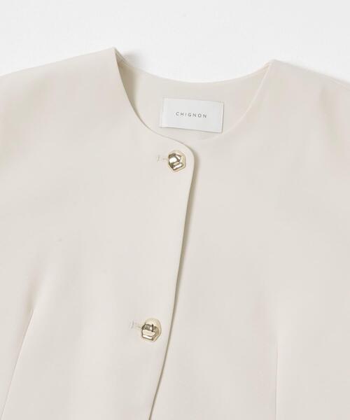 URBAN RESEARCH ROSSO WOMEN（アーバンリサーチ　ロッソ）の「『別注』CHIGNON×ROSSO　ラウンドヘムジャケット（スーツジャケット・レディース・オフホワイト/ブラック・FREE）」の7枚目の写真