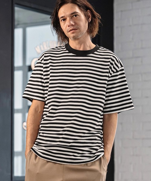 CAMBIO(カンビオ)の「mt10181- Bear Jersey Border Tee ボーダーTシャツ(AI-261-004)(Tシャツ/カットソー・メンズ・ホワイト系その他/ブラック系その他/ブラック系その他2・S/M/L)」の3枚目の写真