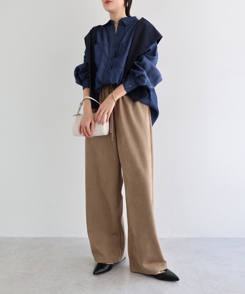 andme(アンドミー)の「フェイクスエードイージーワイドパンツ(その他パンツ・レディース・キャメル/アイボリー/オフホワイト・M/L)」の17枚目の写真