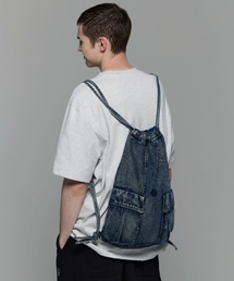 HEDER HELEN（ヘダーヘレン）の「POCKET DENIM BAG BLUE（バックパック/リュック）」