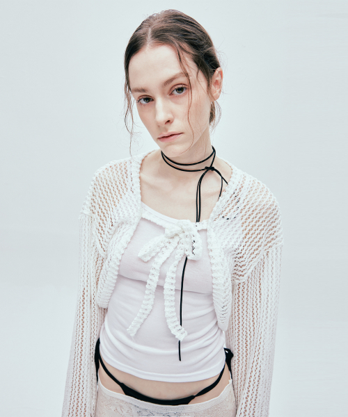 S SY（エスエスワイ）の「[SET]フィッシュネットボレロ＆スリーブレスホワイト（Tシャツ/カットソー・レディース・その他・ONE SIZE）」の2枚目の写真