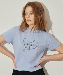 SARANAGI（サラナギ）の「SE01-CROP DOODLE TSHIRT SKY BLUE（Tシャツ/カットソー）」