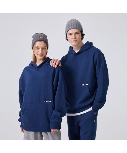 DANGLEDROP(ダングルドロップ)の「ダングルダングルフードブルー(パーカー・メンズ・その他・M/L/XL)」の1枚目の写真