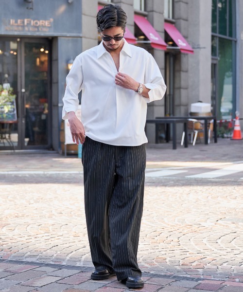 CavariA(キャバリア)の「『CavariA/キャバリア』ワイドストライプパンツ(その他パンツ・メンズ・チャコール/ブラック・L/M)」の11枚目の写真