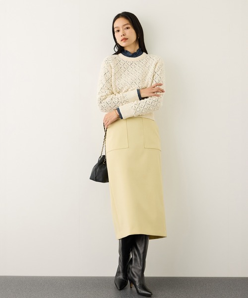 ROPE'（ロペ）の「ダイヤ柄ポップコーン編みニット/イージーケア（ニット/セーター・レディース・レッド/キナリ・FREE）」の15枚目の写真