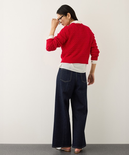 ROPE'（ロペ）の「ダイヤ柄ポップコーン編みニット/イージーケア（ニット/セーター・レディース・レッド/キナリ・FREE）」の18枚目の写真