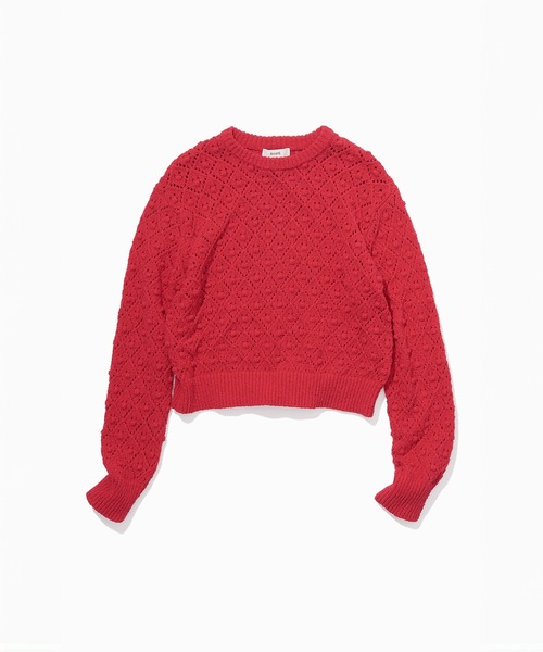 ROPE'（ロペ）の「ダイヤ柄ポップコーン編みニット/イージーケア（ニット/セーター・レディース・レッド/キナリ・FREE）」の20枚目の写真