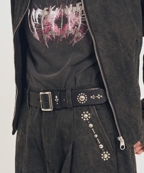 EFFECTEN(エフェクテン)の「【EFFECTEN】Studs work wide pants(その他パンツ・メンズ・ブラック・MEDIUM)」の8枚目の写真