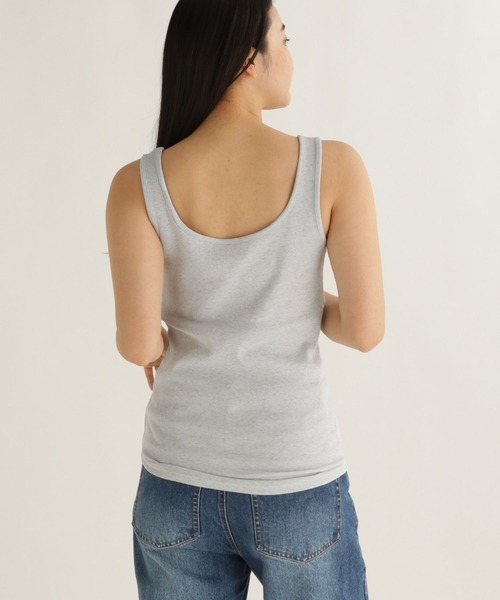 studio CLIP（スタディオクリップ）の「【daily CLIP】リブインナータンク（タンクトップ・レディース・ナチュラル/ダークグレー/チャコール・FREE）」の6枚目の写真