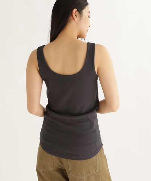 studio CLIP（スタディオクリップ）の「【daily CLIP】リブインナータンク（タンクトップ・レディース・ナチュラル/ダークグレー/チャコール・FREE）」の8枚目の写真