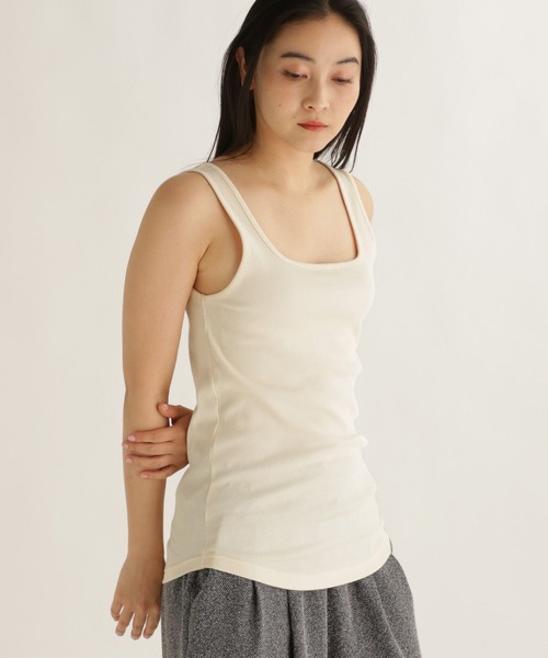 studio CLIP（スタディオクリップ）の「【daily CLIP】リブインナータンク（タンクトップ・レディース・ナチュラル/ダークグレー/チャコール・FREE）」の12枚目の写真