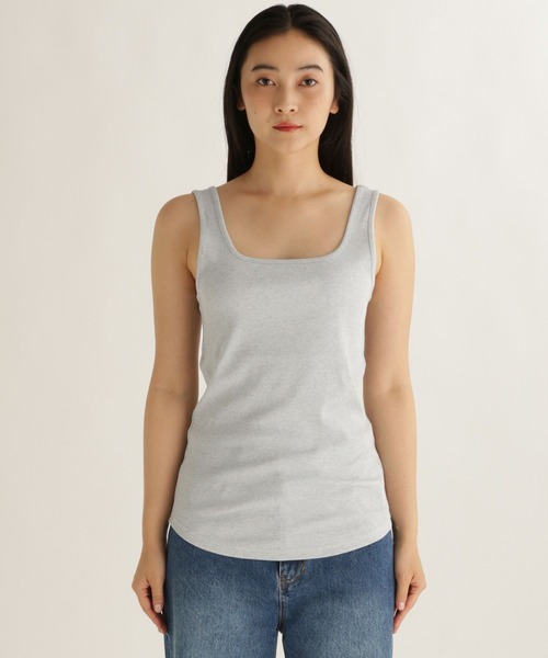 studio CLIP（スタディオクリップ）の「【daily CLIP】リブインナータンク（タンクトップ・レディース・ナチュラル/ダークグレー/チャコール・FREE）」の14枚目の写真