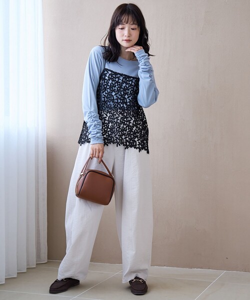 coen（コーエン）の「ポリツイルコクーンパンツ（その他パンツ・レディース・ベージュ/ブラック/ダークブラウン/ナチュラル・L/M）」の10枚目の写真