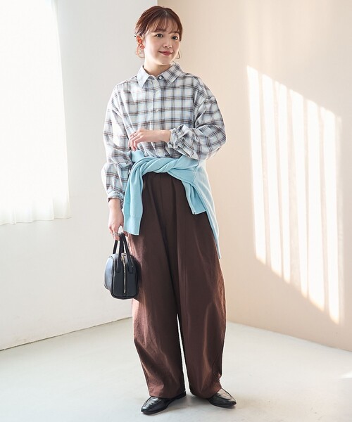 coen（コーエン）の「ポリツイルコクーンパンツ（その他パンツ・レディース・ベージュ/ブラック/ダークブラウン/ナチュラル・L/M）」の20枚目の写真