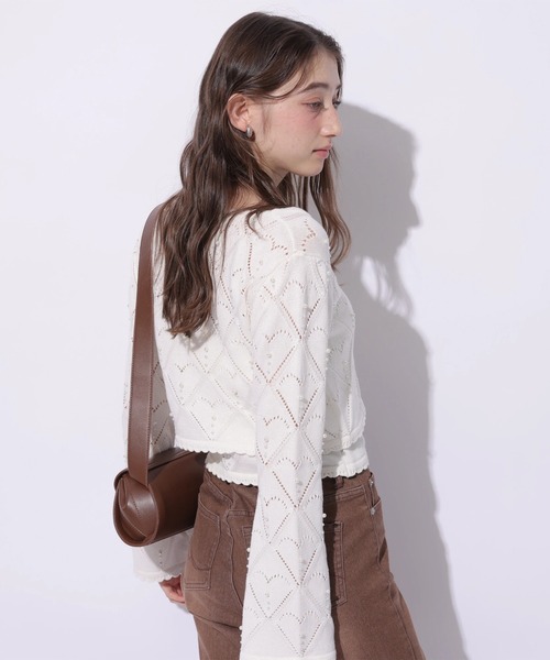 Rirandture(リランドチュール)の「ハートパターンニットボレロ(ニット/セーター・レディース・ライトイエロー/オフホワイト/ブラック・2)」の11枚目の写真