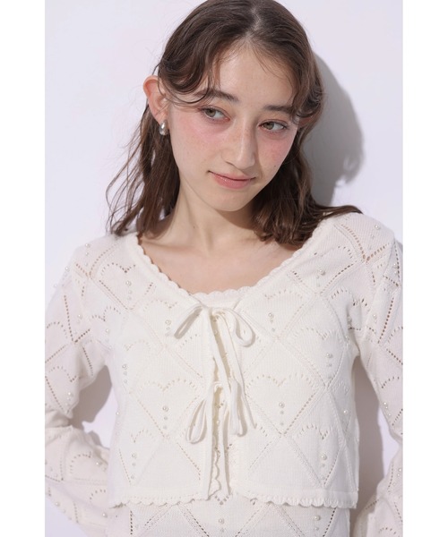 Rirandture(リランドチュール)の「ハートパターンニットボレロ(ニット/セーター・レディース・ライトイエロー/オフホワイト/ブラック・2)」の18枚目の写真