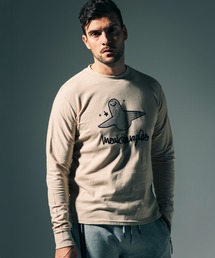 1PIU1UGUALE3 RELAX × Mark Gonzales(ウノピゥウノウグァーレトレ リラックス)グラデーションラインストーン ロングTシャツ