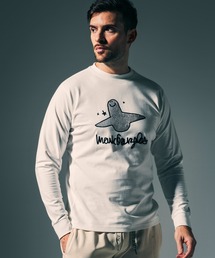 1PIU1UGUALE3 RELAX × Mark Gonzales(ウノピゥウノウグァーレトレ リラックス)グラデーションラインストーン ロングTシャツ