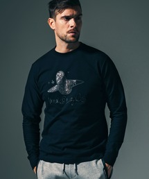 1PIU1UGUALE3 RELAX × Mark Gonzales(ウノピゥウノウグァーレトレ リラックス)グラデーションラインストーン ロングTシャツ