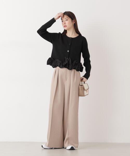 PROPORTION BODY DRESSING(プロポーションボディドレッシング)の「ビットハイウエストワイドパンツ / 1216130201(その他パンツ・レディース・ブラウン/ピンク/グレー・MEDIUM/P/S/SMALL)」の3枚目の写真