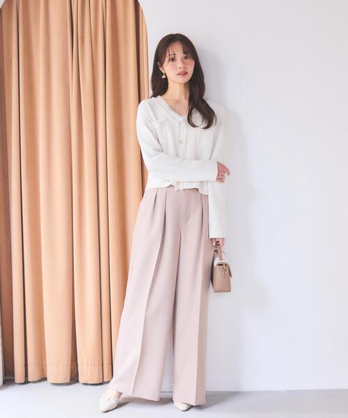 PROPORTION BODY DRESSING(プロポーションボディドレッシング)の「ビットハイウエストワイドパンツ / 1216130201(その他パンツ・レディース・ブラウン/ピンク/グレー・MEDIUM/P/S/SMALL)」の1枚目の写真