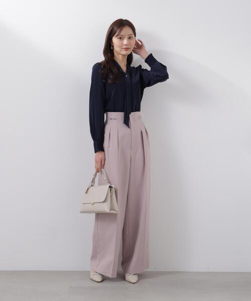 PROPORTION BODY DRESSING(プロポーションボディドレッシング)の「ビットハイウエストワイドパンツ / 1216130201(その他パンツ・レディース・ブラウン/ピンク/グレー・MEDIUM/P/S/SMALL)」の6枚目の写真
