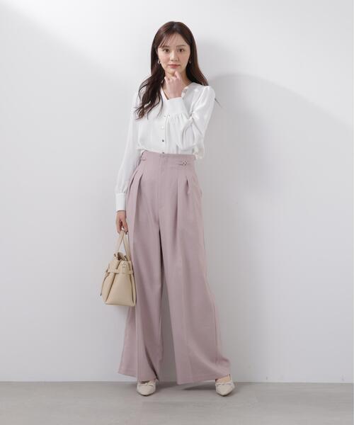 PROPORTION BODY DRESSING(プロポーションボディドレッシング)の「ビットハイウエストワイドパンツ / 1216130201(その他パンツ・レディース・ブラウン/ピンク/グレー・MEDIUM/P/S/SMALL)」の13枚目の写真