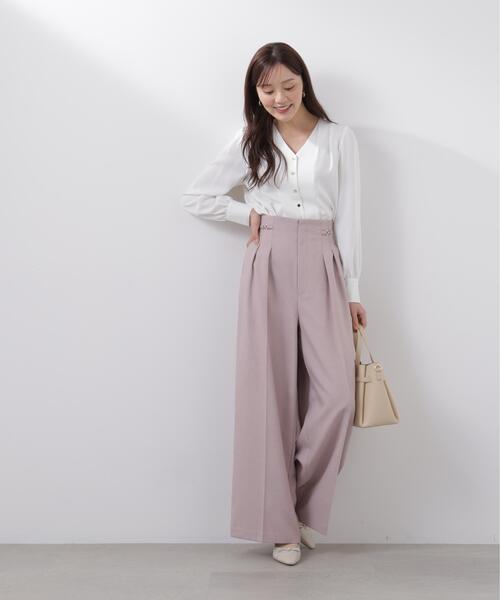PROPORTION BODY DRESSING(プロポーションボディドレッシング)の「ビットハイウエストワイドパンツ / 1216130201(その他パンツ・レディース・ブラウン/ピンク/グレー・MEDIUM/P/S/SMALL)」の14枚目の写真