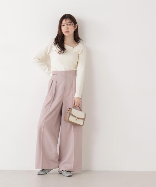 PROPORTION BODY DRESSING(プロポーションボディドレッシング)の「ビットハイウエストワイドパンツ / 1216130201(その他パンツ・レディース・ブラウン/ピンク/グレー・MEDIUM/P/S/SMALL)」の15枚目の写真