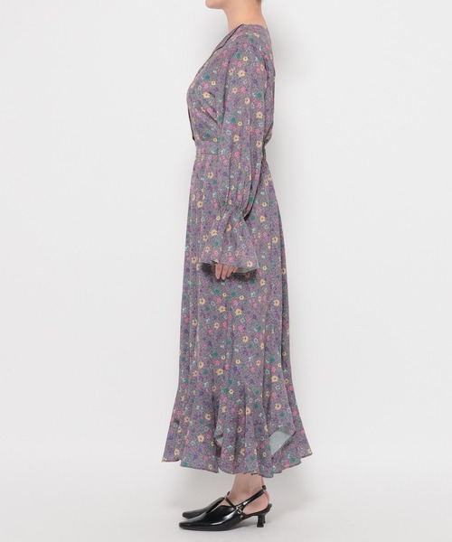 mysty woman（ミスティウーマン）の「ヴィンテージフラワーワンピース 652149（ワンピース・レディース・ブラック/アイボリー/パープル・FREE）」の5枚目の写真