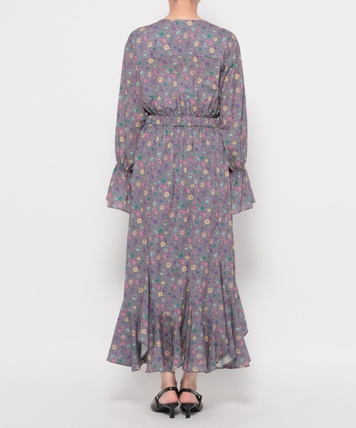 mysty woman（ミスティウーマン）の「ヴィンテージフラワーワンピース 652149（ワンピース・レディース・ブラック/アイボリー/パープル・FREE）」の6枚目の写真