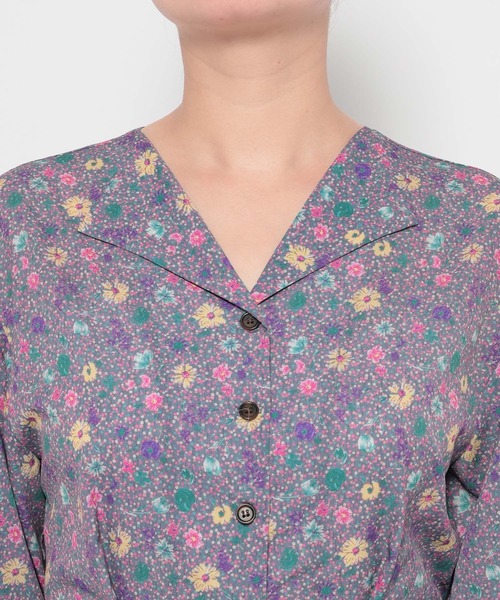 mysty woman（ミスティウーマン）の「ヴィンテージフラワーワンピース 652149（ワンピース・レディース・ブラック/アイボリー/パープル・FREE）」の7枚目の写真