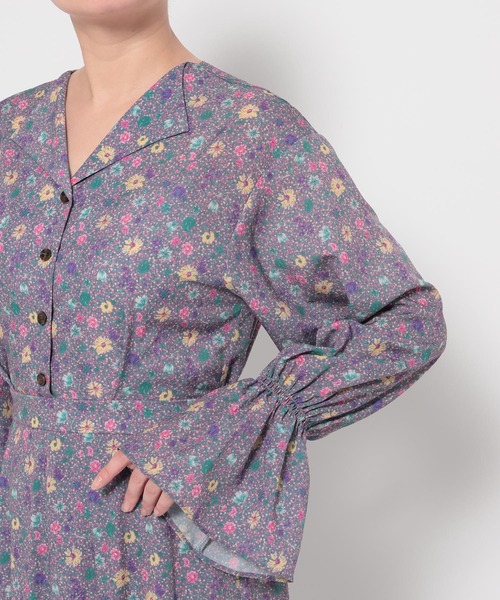 mysty woman（ミスティウーマン）の「ヴィンテージフラワーワンピース 652149（ワンピース・レディース・ブラック/アイボリー/パープル・FREE）」の8枚目の写真