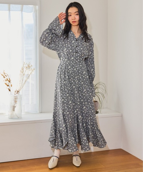 mysty woman(ミスティウーマン)の「ヴィンテージフラワーワンピース 652149(ワンピース・レディース・ブラック/アイボリー/パープル・FREE)」の15枚目の写真