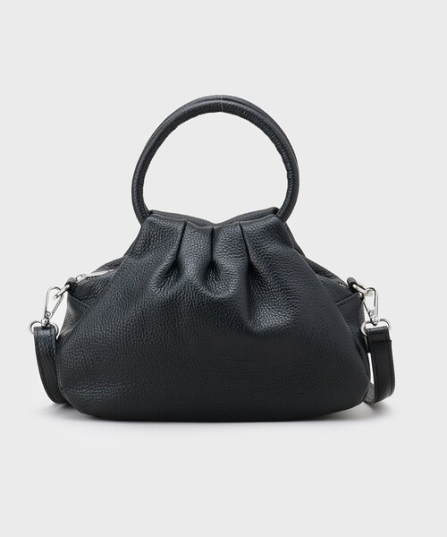 GALLEST(ギャレスト)の「【MILLELA FIRENZE】ギャザーレザーハンドバッグ(ハンドバッグ・レディース・オフホワイト/ブラック・00)」の2枚目の写真