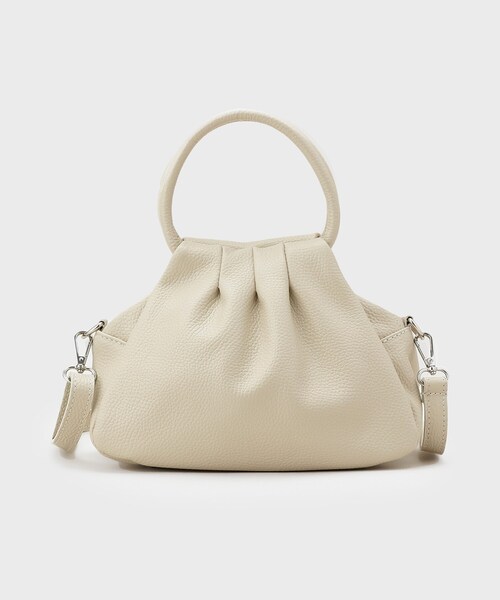 GALLEST(ギャレスト)の「【MILLELA FIRENZE】ギャザーレザーハンドバッグ(ハンドバッグ・レディース・オフホワイト/ブラック・00)」の3枚目の写真