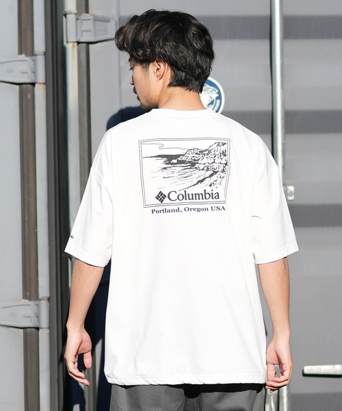 Columbia(コロンビア)の「columbia/コロンビア リラックスフィットラッシュユーティリティショートスリーブTシャツ ムラサキ限定 PM0917(Tシャツ/カットソー・メンズ・ライトブラウン/グレー×ホワイト/ブラック×ホワイト/ホワイト×ブラック・XL/L/M/S)」の6枚目の写真