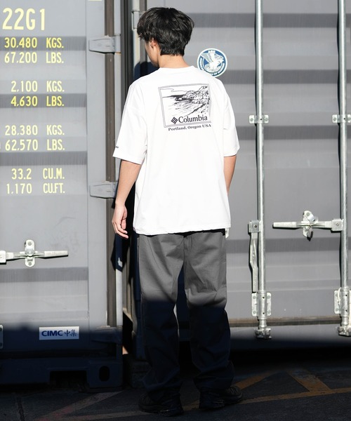 Columbia(コロンビア)の「columbia/コロンビア リラックスフィットラッシュユーティリティショートスリーブTシャツ ムラサキ限定 PM0917(Tシャツ/カットソー・メンズ・ライトブラウン/グレー×ホワイト/ブラック×ホワイト/ホワイト×ブラック・XL/L/M/S)」の9枚目の写真