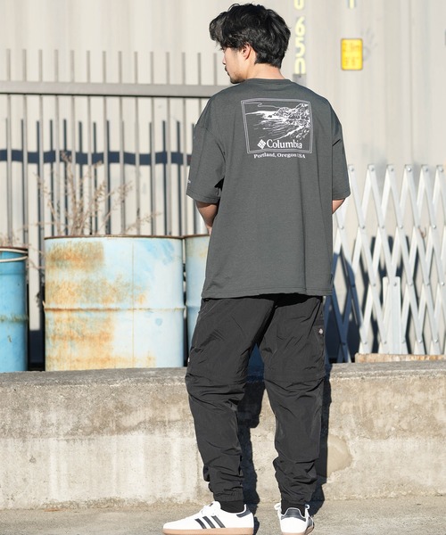 Columbia(コロンビア)の「columbia/コロンビア リラックスフィットラッシュユーティリティショートスリーブTシャツ ムラサキ限定 PM0917(Tシャツ/カットソー・メンズ・ライトブラウン/グレー×ホワイト/ブラック×ホワイト/ホワイト×ブラック・XL/L/M/S)」の22枚目の写真