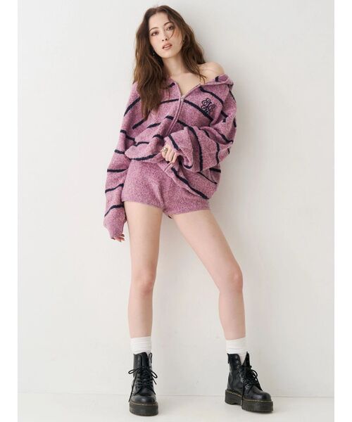 EVRIS(エヴリス)の「コンパクトニットショートパンツ【セットアップ着用可能】(その他パンツ・レディース・ブラウン/ブラック/ピンク・FREE)」の11枚目の写真