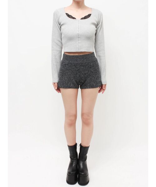 EVRIS(エヴリス)の「コンパクトニットショートパンツ【セットアップ着用可能】(その他パンツ・レディース・ブラウン/ピンク/ブラック・FREE)」の21枚目の写真