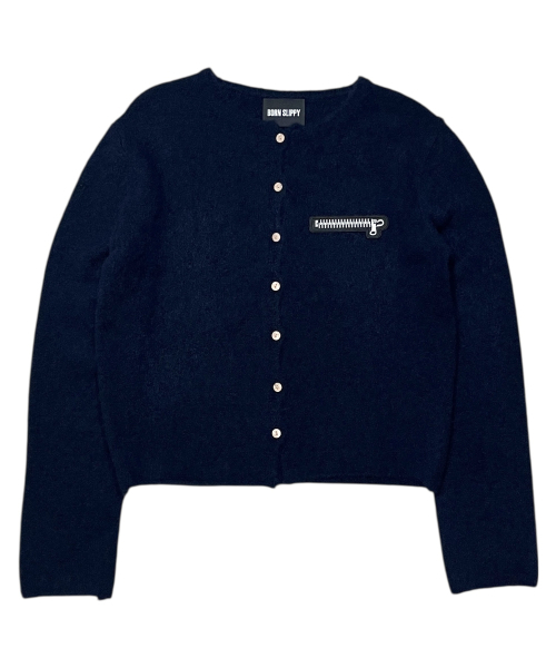 BORN SLIPPY(ボーンスリッピー)の「Soft Wool No-Heart Zip Cardigan (Navy)(カーディガン/ボレロ・レディース・その他・FREE)」の3枚目の写真