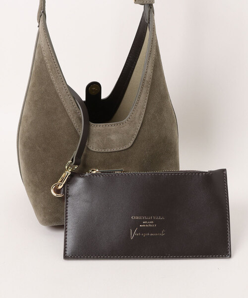 CHRISTIAN VILLA(クリスチャンヴィラ)の「【CHRISTIAN VILLA】スエードミニキューブバッグ(Q66436)(ハンドバッグ・レディース・グレイッシュベージュ・ALL)」の5枚目の写真
