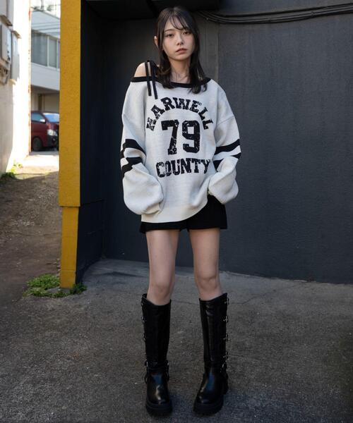 WEGO（ウィゴー）の「WEGO/【26年春夏新作】2WAYグラフィックワンショルニット（ニット/セーター・レディース・ホワイト/レッド・FREE）」の16枚目の写真