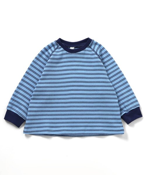 apres les cours（アプレレクール）の「ワッフルボーダーTシャツ（Tシャツ/カットソー・キッズ・レッド/グリーン/ブルー・90/80/130/120/110/100）」の6枚目の写真